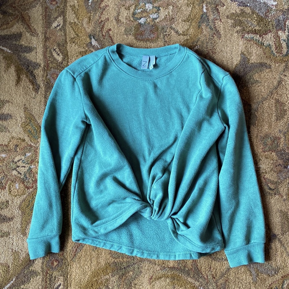 Zella girls green twist sweatshirt